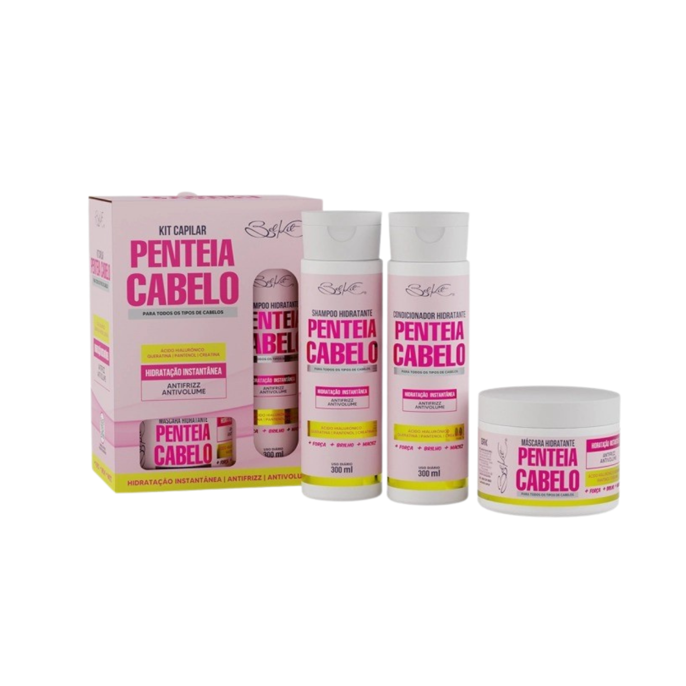KIT 3 ITENS PENTEIA CABELO BELKIT