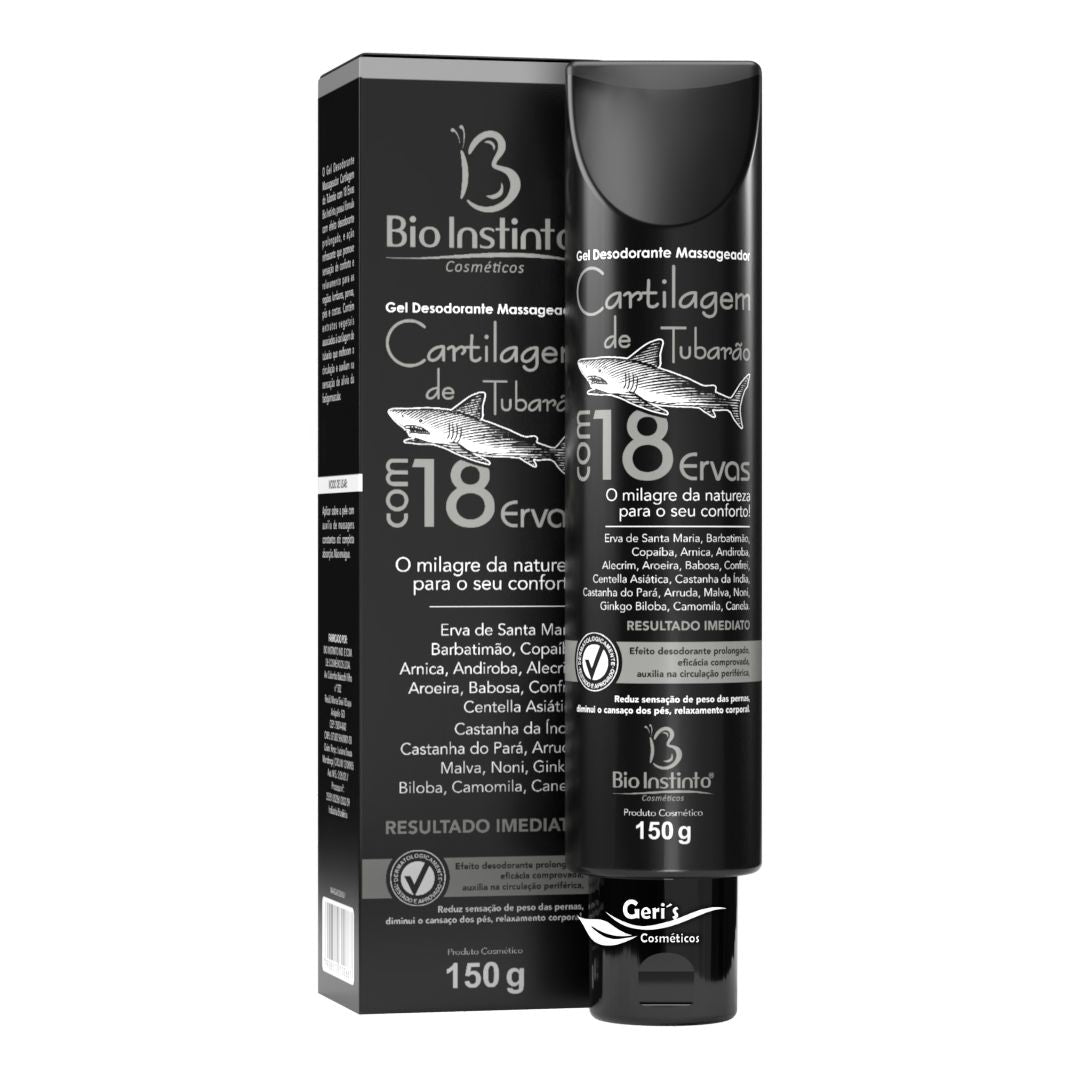 GEL DES. MAS. CARTILAGEM DE TUBARAO COM 18 ERVAS 150G BIO INSTINTO BIS