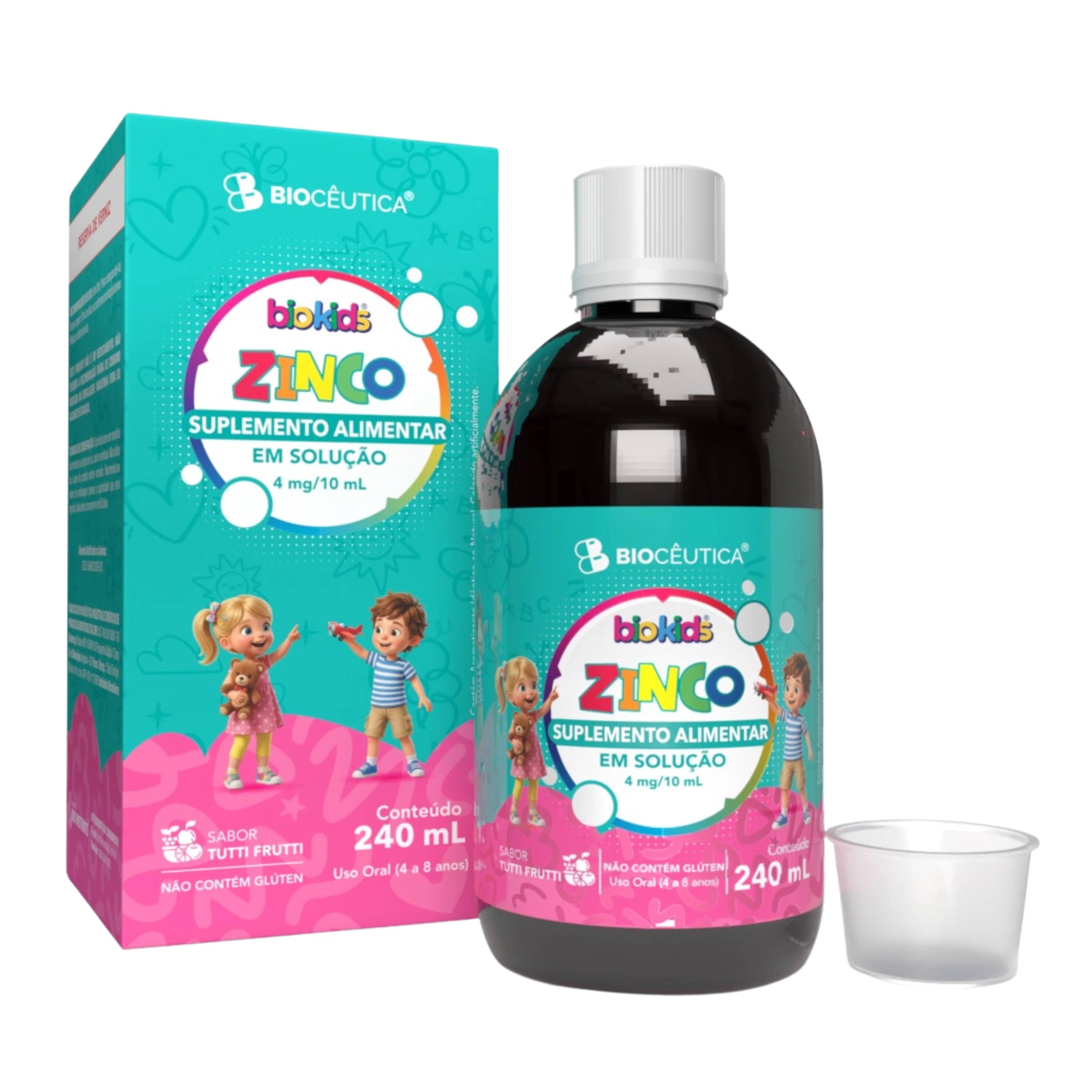 ZINCO SUPLEMENTO ALIMENTAR EM SOLUCAO SABOR TUTTI FRUTTI  240 ML BIOCEUTICA