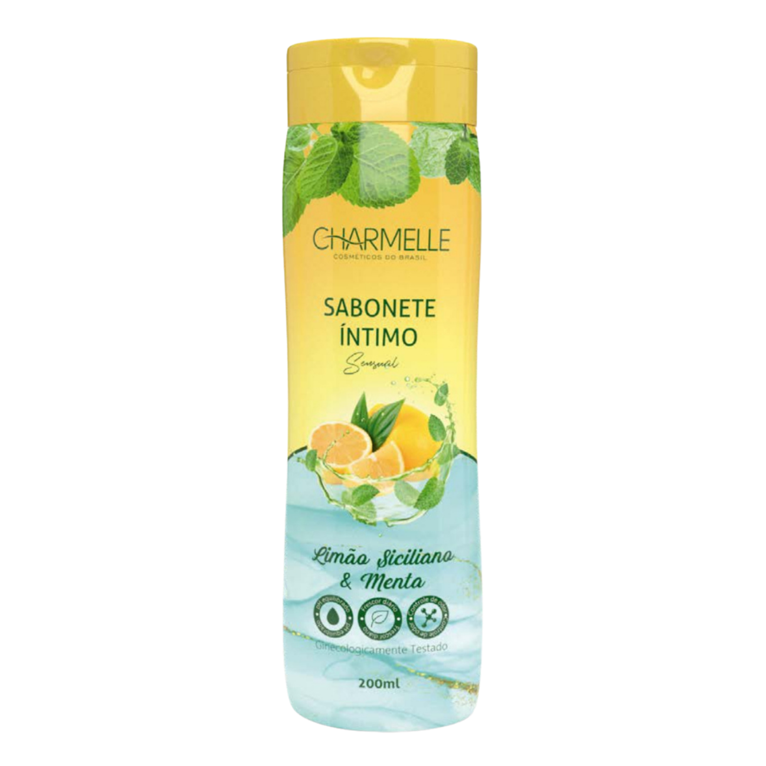 SABONETE INTIMO SENSUAL LIMAO SIC. E MENTA 200ML CHARMELLE COSM. DO BRASIL